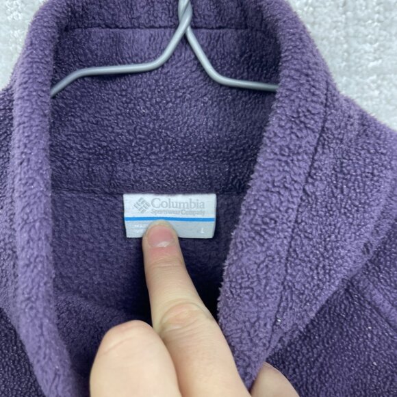 Columbia Benton Springs Full Zip Polar Fleece Jacket Wom Large Purple Outdoor - Picture 6 of 11